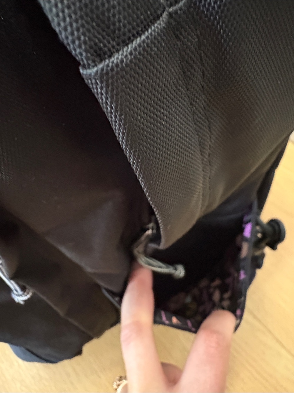 Vera Bradley Black Wheeled Backpack with Floral Interior - Picture 2 of 14